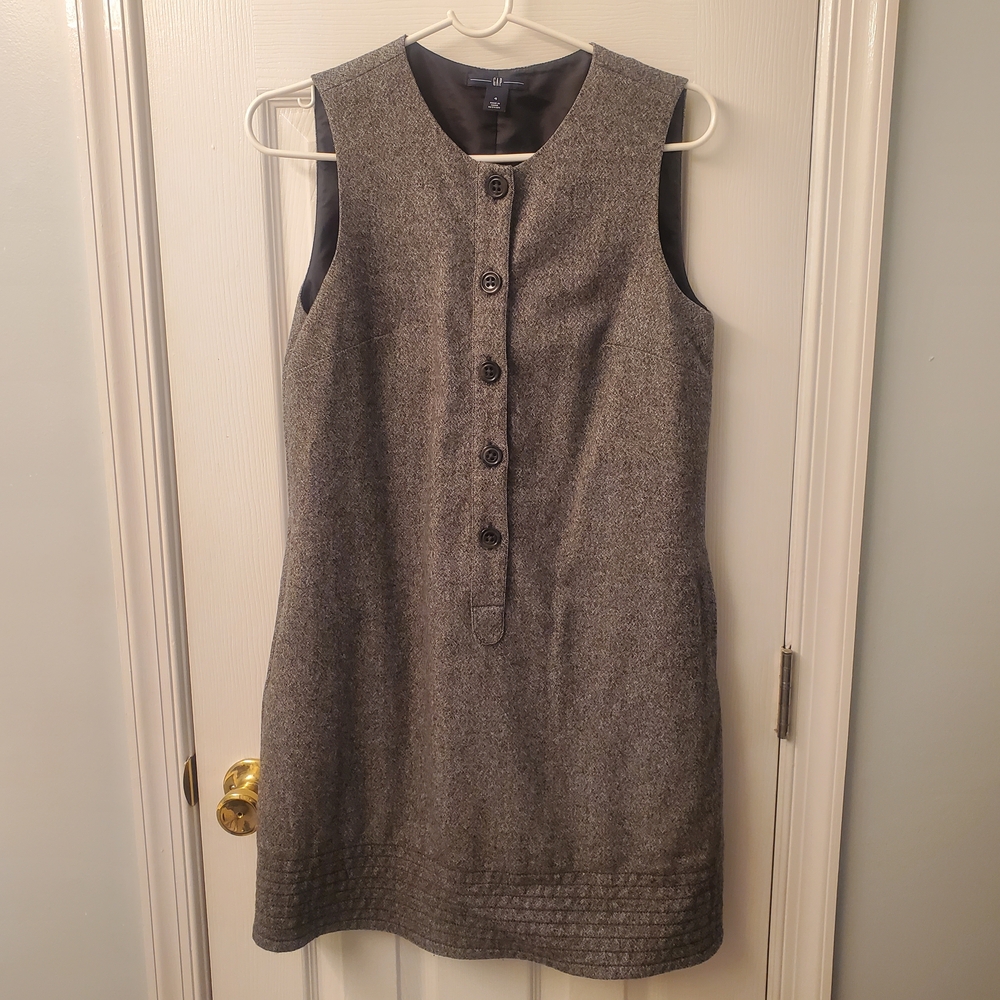 GAP Charcoal Buttoned Mini Dress
